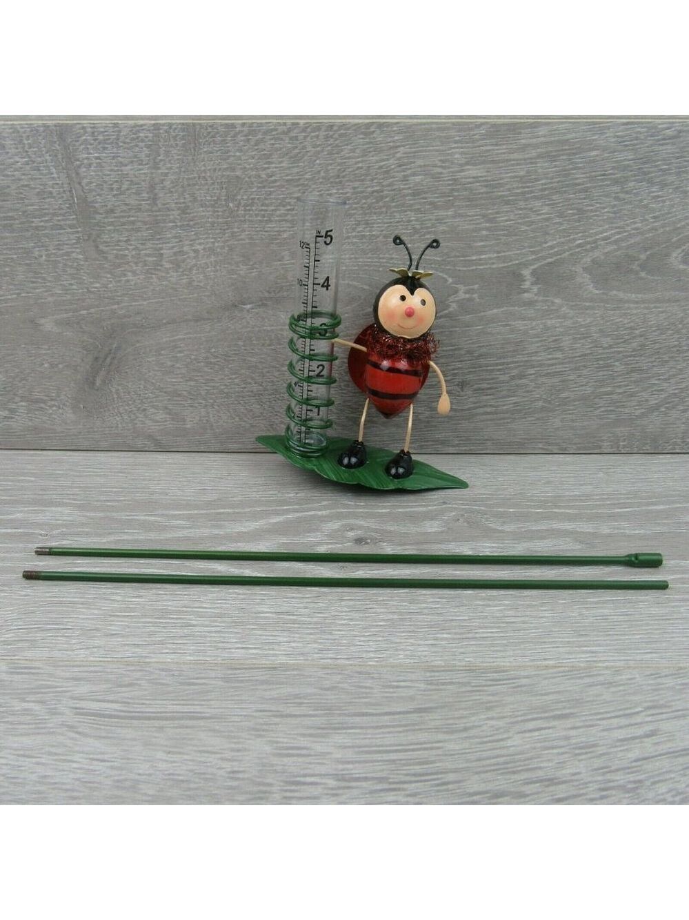 Yard Decor Garden Outdoor Ladybug Rain Gauge - Picture 3 of 12